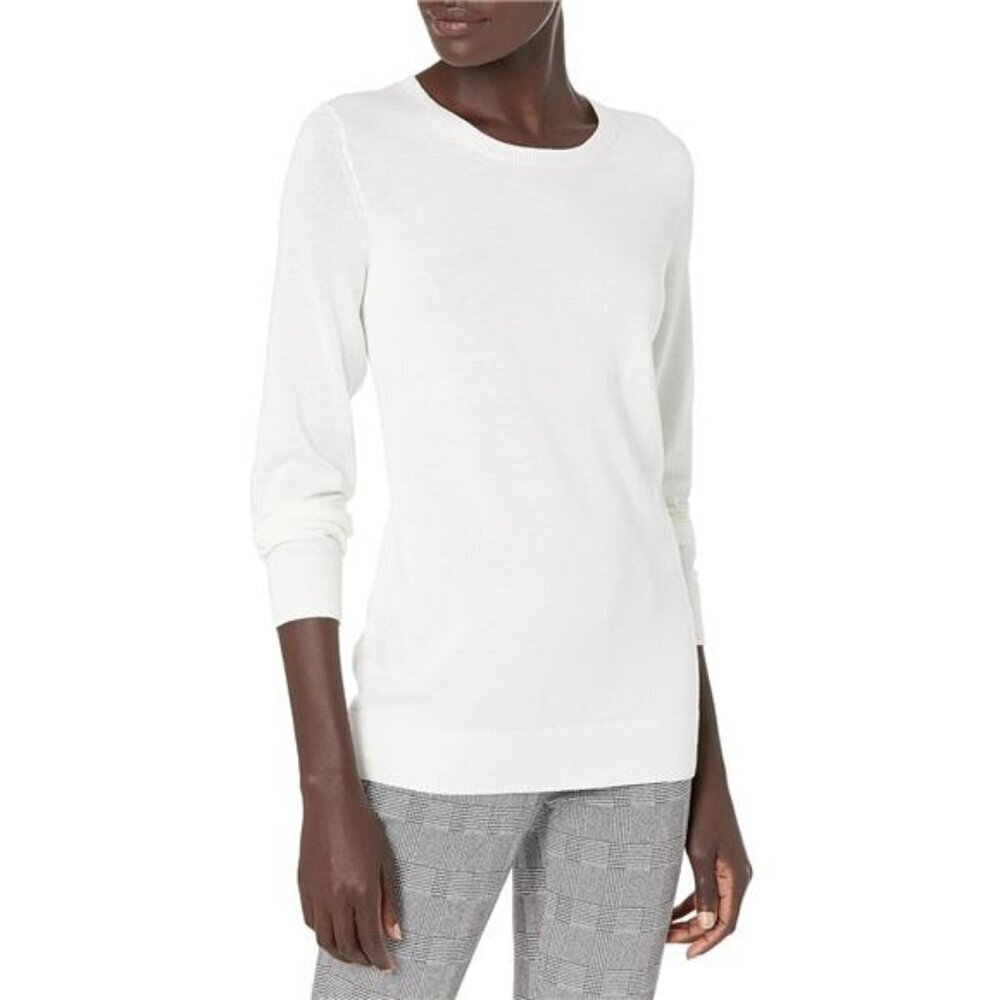 Essentials Women's Long-Sleeve Lightweight Crewneck Sweater